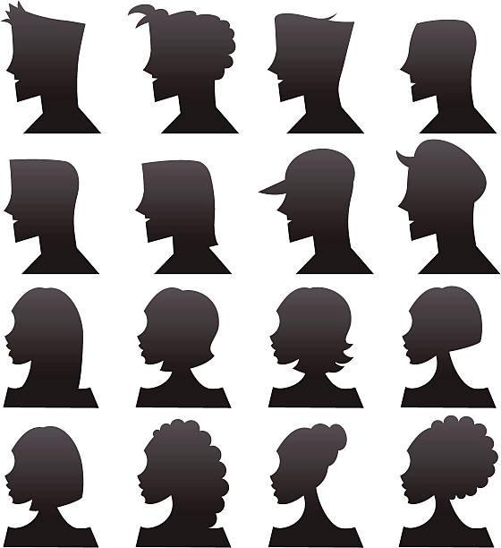 Avatar Silhouettes vector art illustration