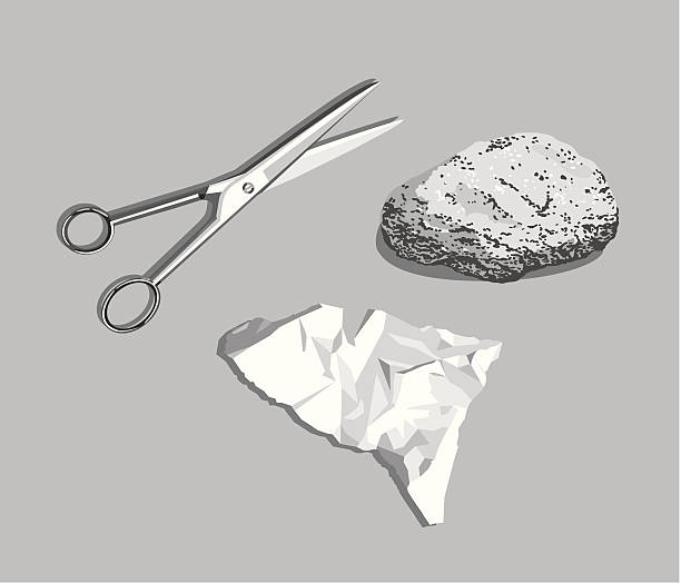 камень ножницы бумага - rock paper scissors stock illustrations