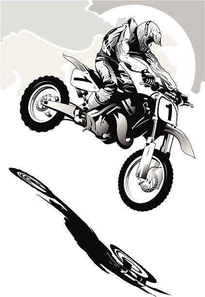 motorcycle_motocross vector art illustration