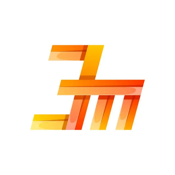 Vector illustration of colorful letter E and M icon logo design