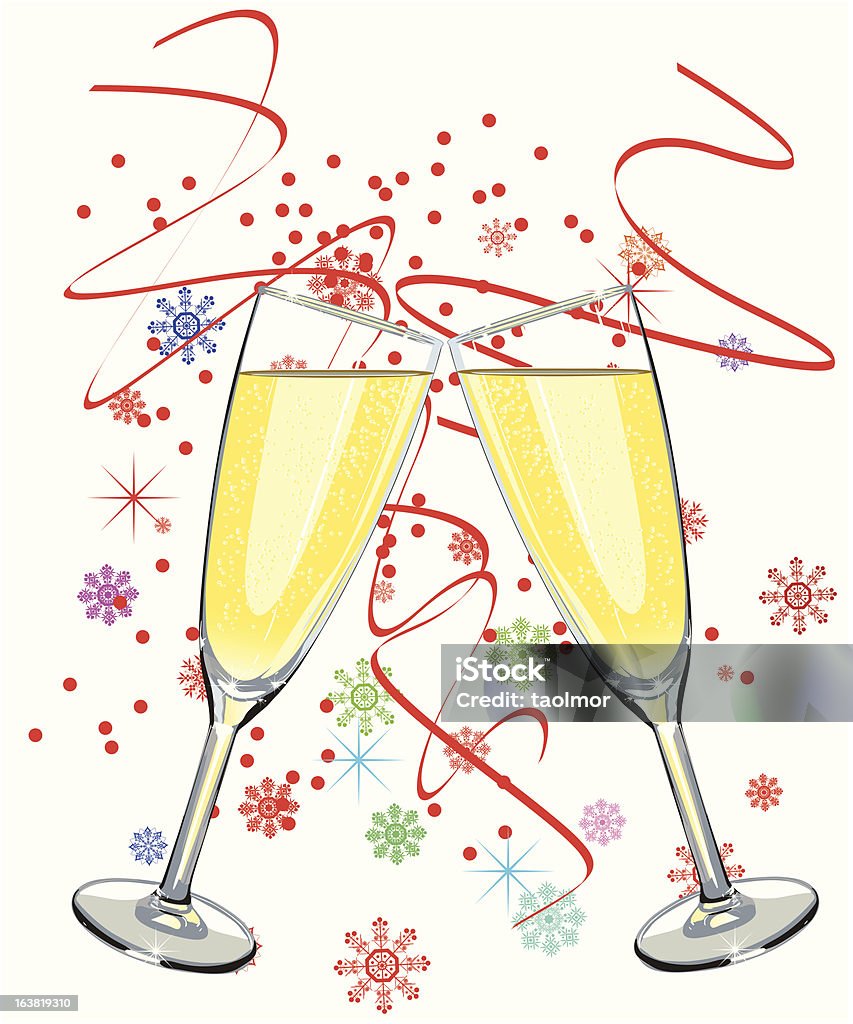 two glasses of champagne Vector illustration of two glasses of champagne Alcohol - Drink stock vector