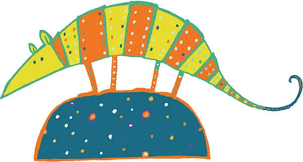 Vector illustration of Colorful Armadillo