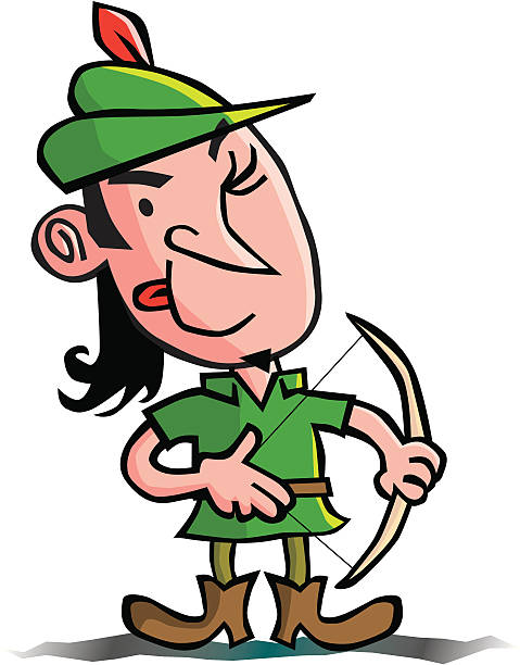 robin hood editable vector illustration of robin hood sherwood forest illustrations stock illustrations