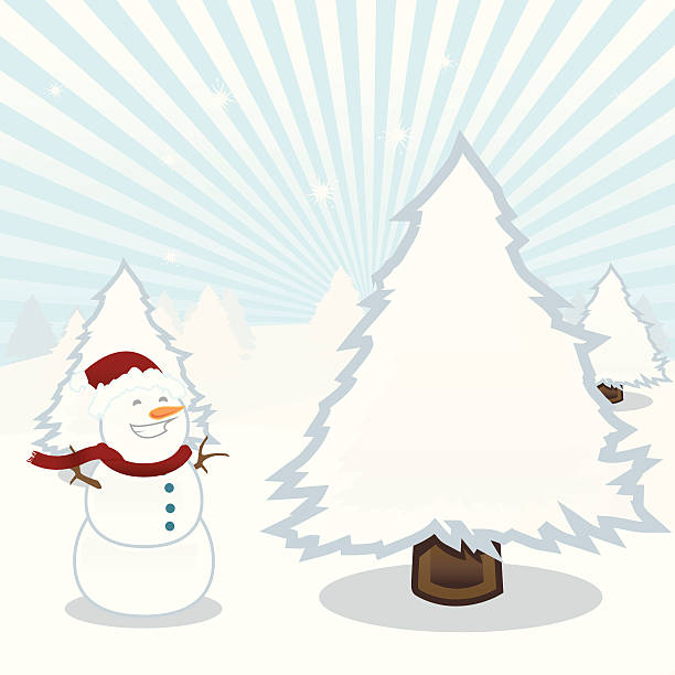 jolly snowman vector art illustration