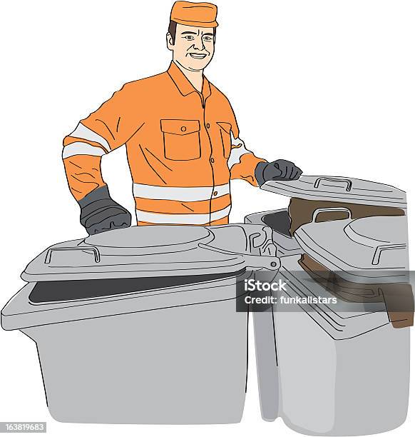 Garbageman Stock Illustration - Download Image Now - City, Garbage, Garbage Can