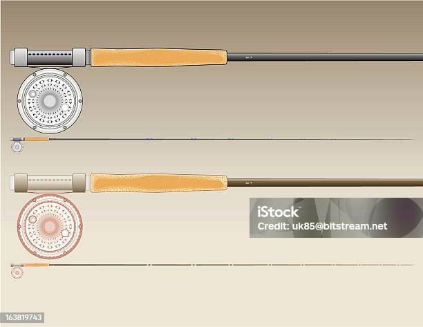 Flyreelrods - Arte vetorial de stock e mais imagens de Cana de Pesca - Cana de Pesca, Carretel de Pesca, Desporto