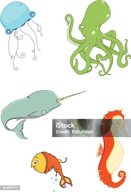 Sea Life Stock Vektor Art und mehr Bilder von Bedrohte Tierart - Bedrohte Tierart, ClipArt, Fisch