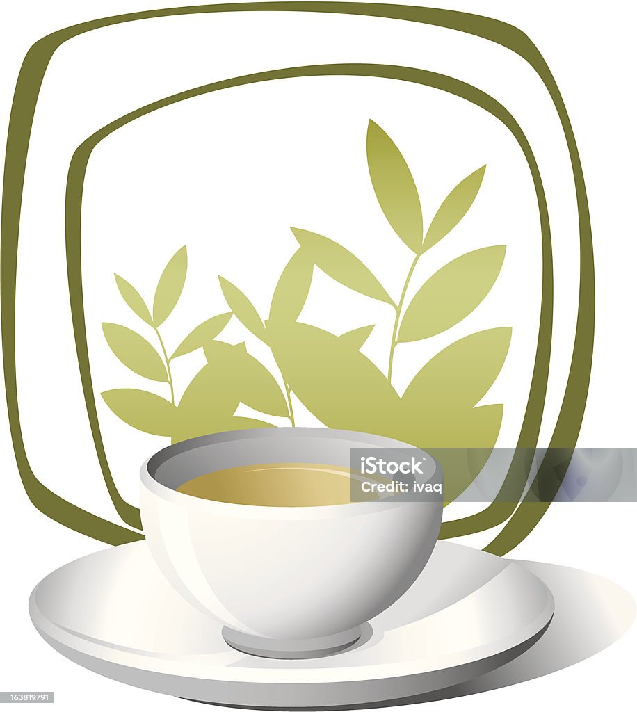 Ładny filiżanką herbaty - Grafika wektorowa royalty-free (Czarna herbata)