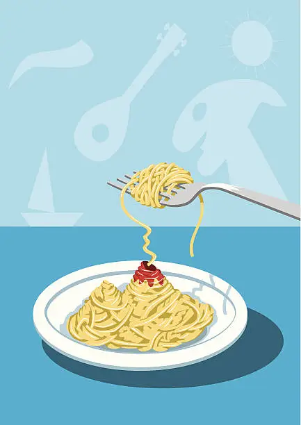 Vector illustration of Vesuvius Spaghetti