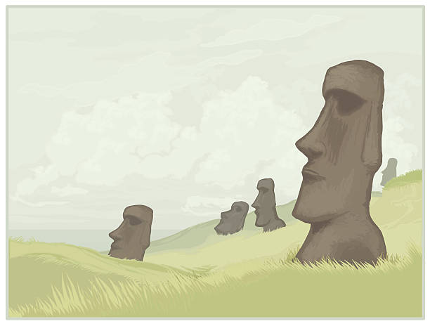 ilustrações de stock, clip art, desenhos animados e ícones de de rapa nui- ilha de páscoa - moai statue statue ancient past