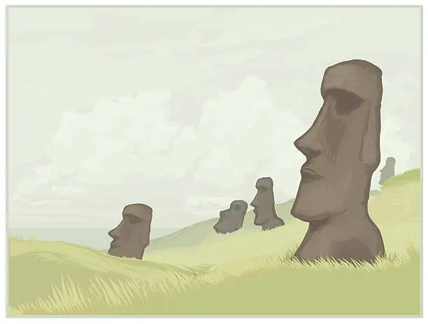 Vector illustration of Rapa Nui- Easter Island