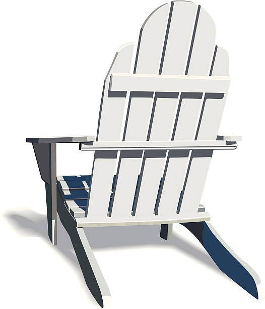 Cadeira Adirondack com sombra suave - ilustração de arte vetorial
