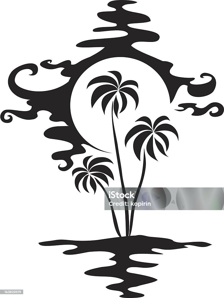 Island The quiet sea on a background of palm trees Clipping Path stock vector