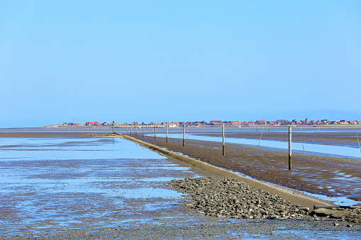 The Wadden Sea with the island of Baltrum in the background