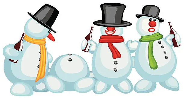 Vector illustration of Snowmen