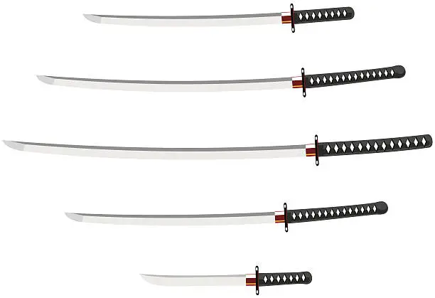 Vector illustration of Japanese swords