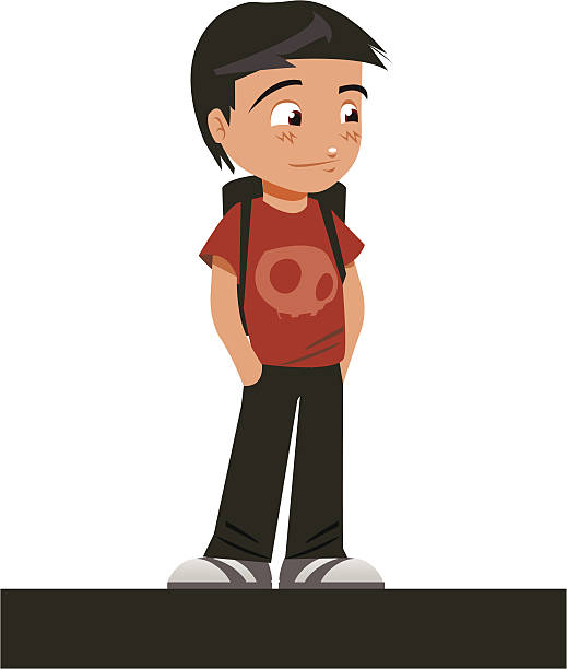 Boy waiting on his date vector art illustration