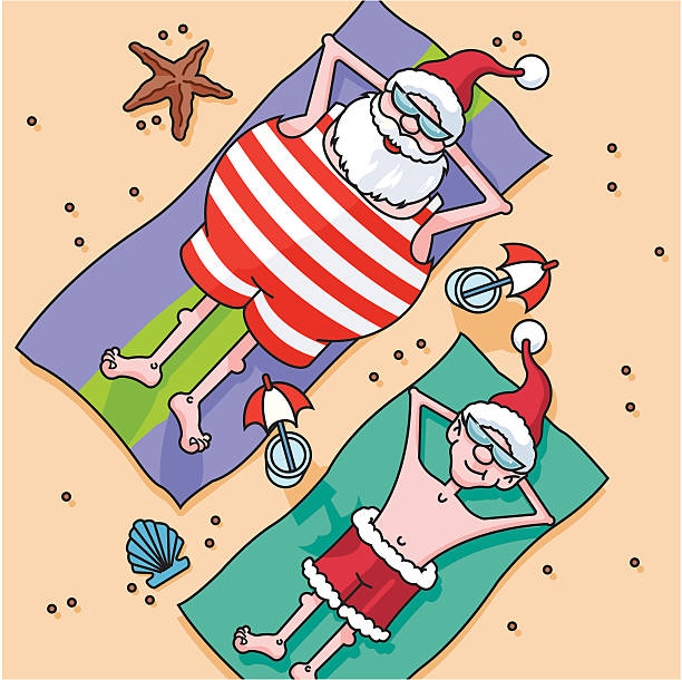 Christmas in July vector art illustration