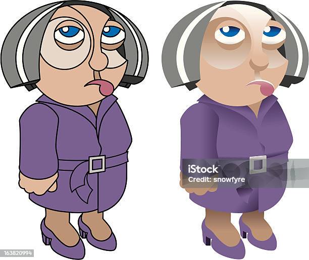 Grumpy Woman Stock Illustration - Download Image Now - Adult, Blue, Cartoon