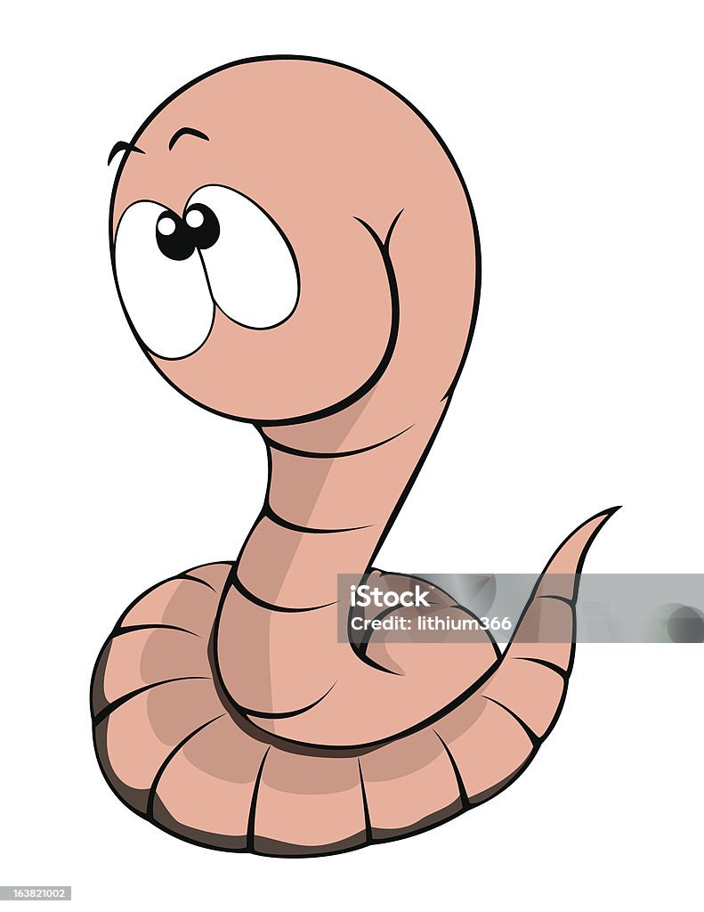 Cute worm Cute and uneasiness pink worm Animal stock vector