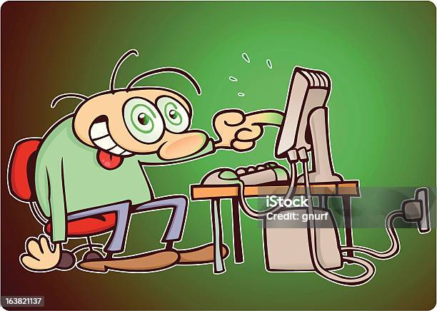 Computer Nerd Stock Illustration - Download Image Now - Addiction ...