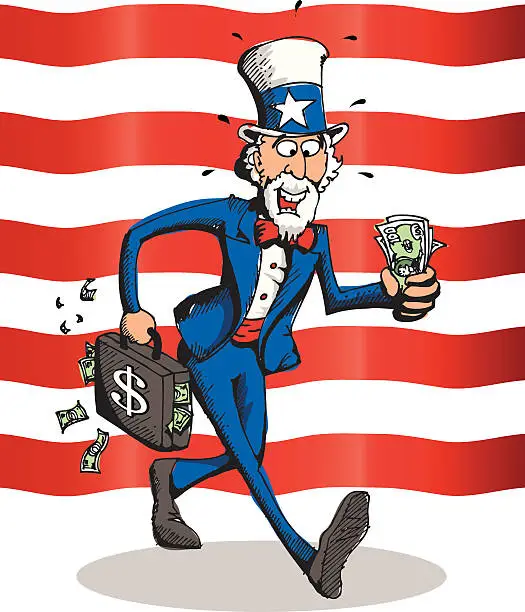Vector illustration of Uncle Sam Cash