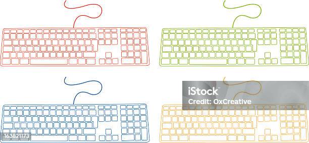 Wireframe Keyboard Layout Wireframe Keyboard Stock Illustration - Download Image Now - Blue ...