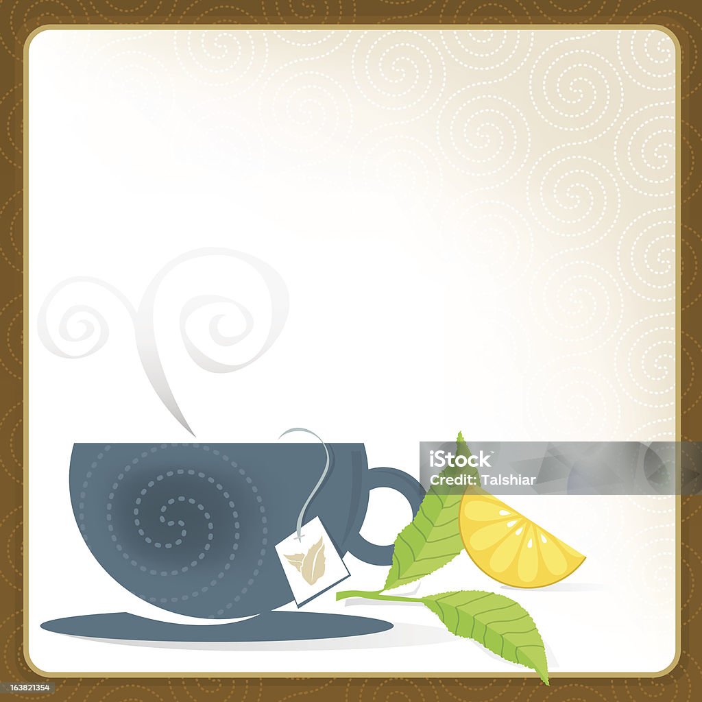 Xícara de chá de quadro - Vetor de Azul royalty-free