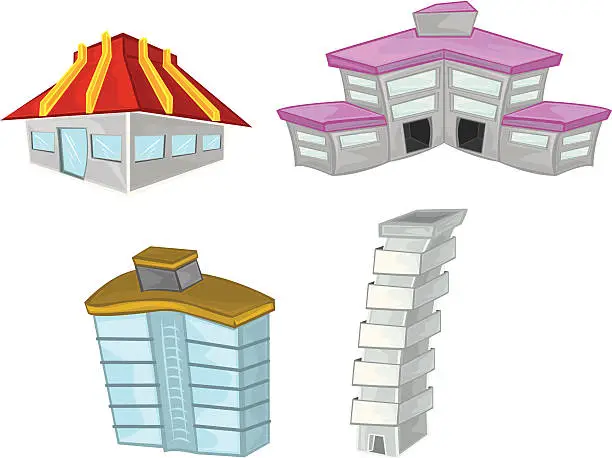 Building Rectangle Cartoon Free retro building cartoons cartoon architectural pack with like four ...
