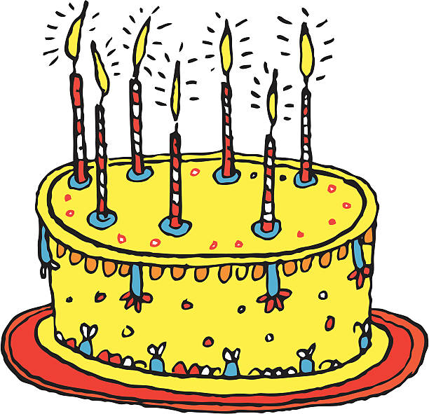 Birthday cake vector art illustration