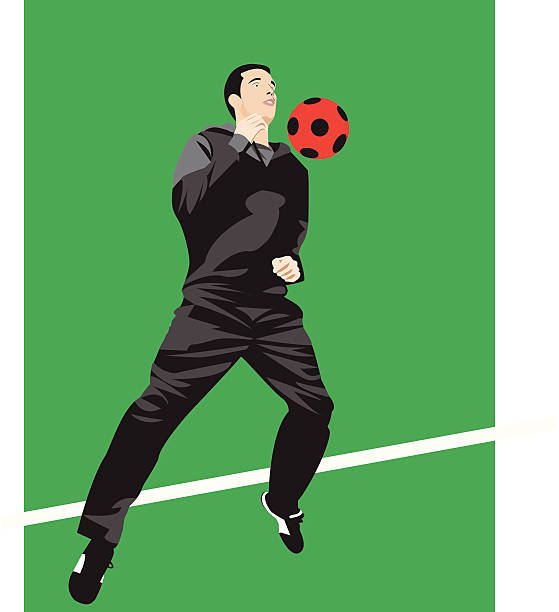 soccer player vector art illustration