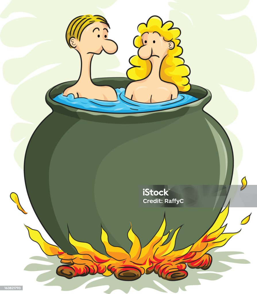 Hot Tub Romance Stock Illustration - Download Image Now - Cartoon, Hot Tub,  Adult - iStock
