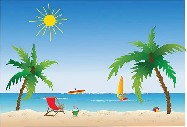 Vector illustration of Palm beach