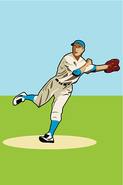 baseball player vector art illustration