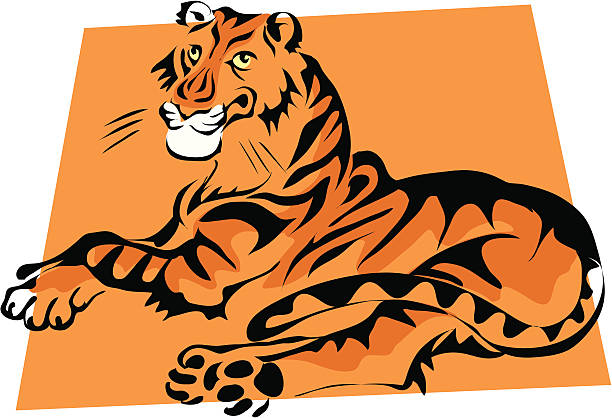 Bекторная иллюстрация Лежать tiger