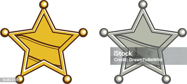 Gold Sheriff And Silver Deputy Badges Stock Illustration - Download Image Now - Achievement, Art, Arts Culture and Entertainment