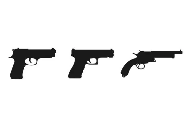 Vector illustration of Gun Icon Set.