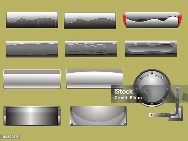 Vetores de Botões De Cinza e mais imagens de Aço - Aço, Cinza - Descrição de Cor, Curva - Forma