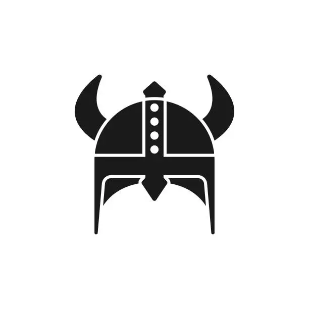 Vector illustration of Viking Helmet Icon.