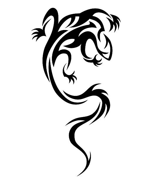 tribal salamander vector art illustration