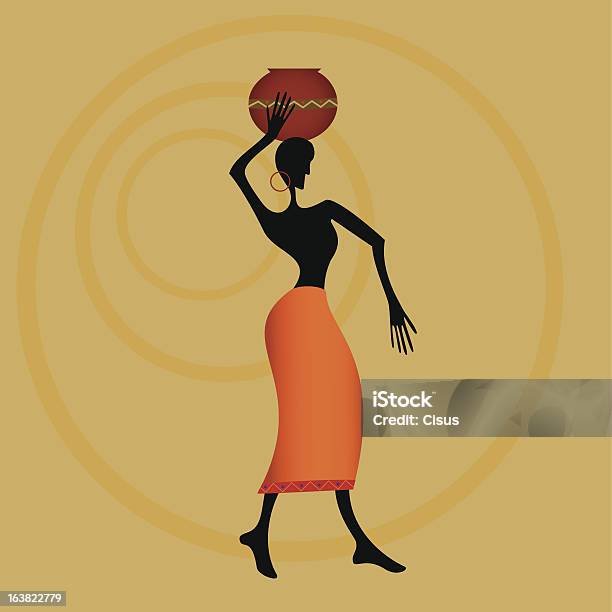 Африканская Женщина — стоковая векторная графика и другие изображения на тему Векторная графика - Векторная графика, Взрослый, Движение