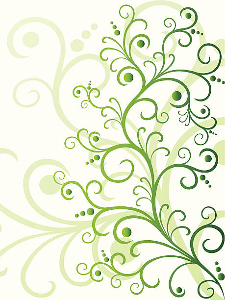 Vert motif floral - Illustration vectorielle