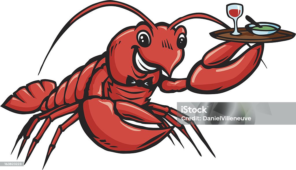 Garçom de lagosta - Vetor de Animal royalty-free
