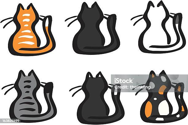 Набор Эскиза Cat — стоковая векторная графика и другие изображения на тему Американская короткошёрстная кошка - Американская короткошёрстная кошка, Без людей, Векторная графика