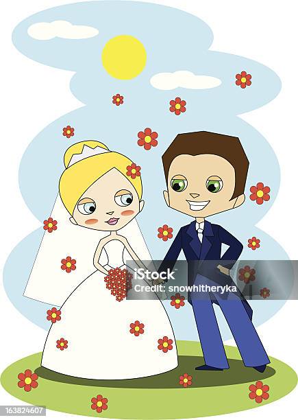 Matrimony Vecteurs libres de droits et plus d'images vectorielles de Cartoon - Cartoon, Costume habillé, Couple marié