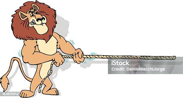 Lion In The War Horse Stock Illustration - Download Image Now - Animal, Tug-of-war, Cartoon
