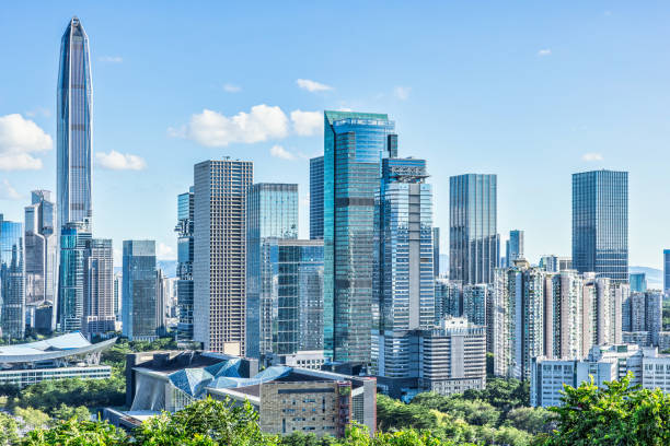 istock Urban downtown architecture and natural scenery in Shenzhen, China 1638253534