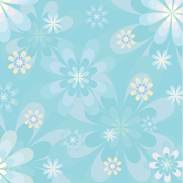 Blue Floral Card  Vector vector art illustration