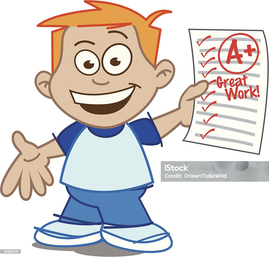 Student With A Great Test Score Stock Illustration - Download Image Now -  Cartoon, Check Mark, Child - iStock