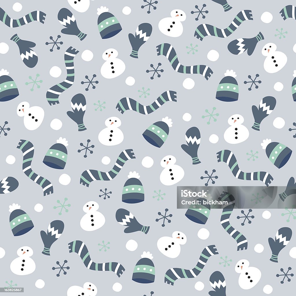 Pupazzo di neve inverno Seamless Pattern - arte vettoriale royalty-free di Muffole